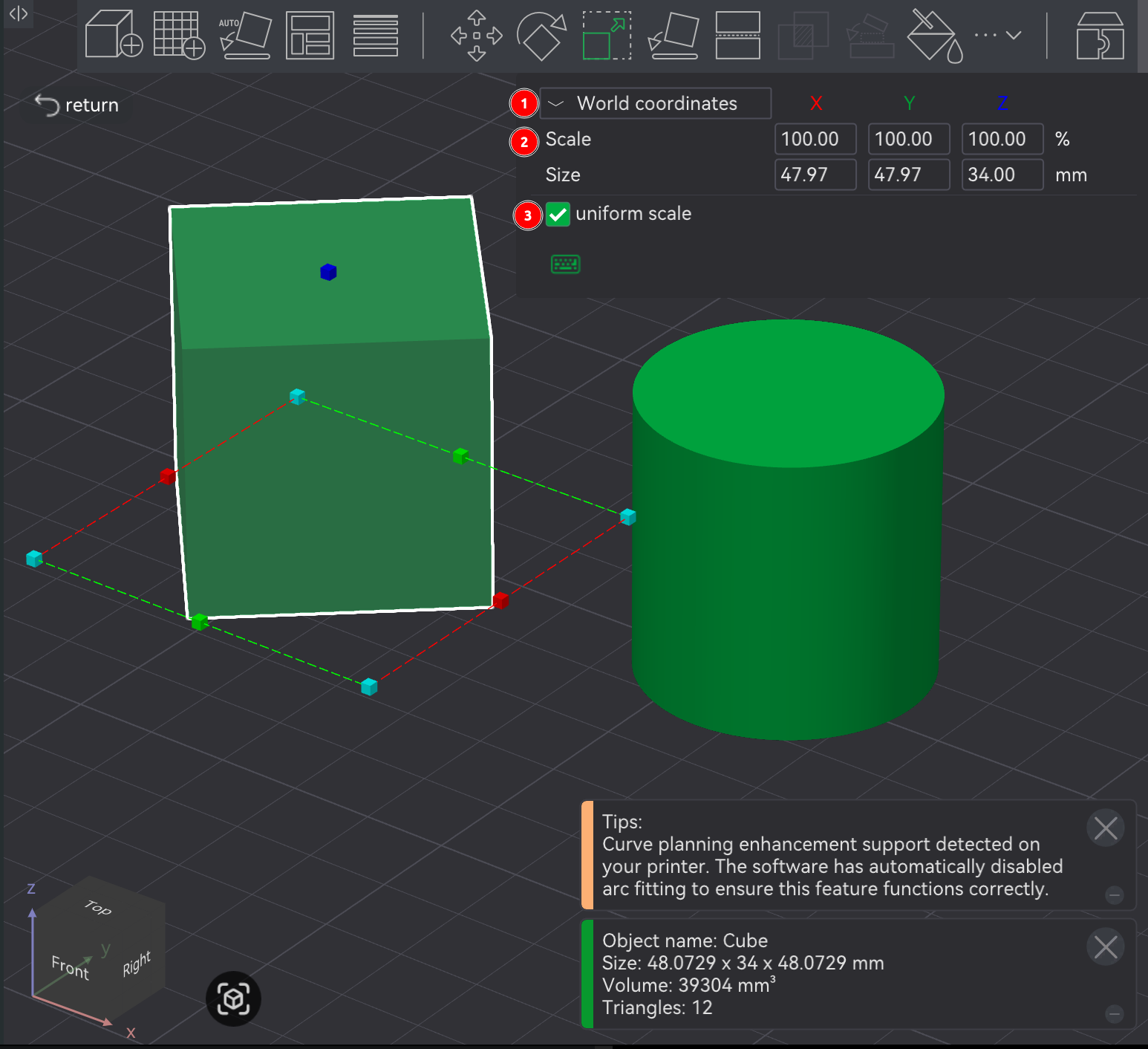 Bambu Studio Prepare screen rotation parameters